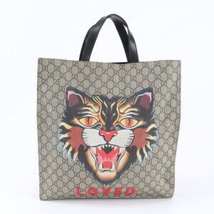 GUCCI Black Leather Tote Bag